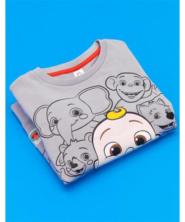 CoComelon Kids Sweatshirt | Ello Pepe Boba Kiki Animal Characters Sweater | Nursery Rhyme Education Songs Jumper | Grey 4-5 Years - Buy Online on GoSupps.com