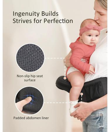 BABYMUST Hip Seat Baby Carrier - Adjustable Waistband, Ergonomic Design - Black - Buy Online on GoSupps.com