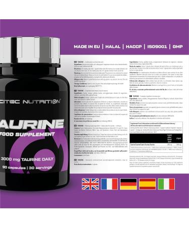 Scitec Nutrition Taurine 3000mg Essential Amino Acid metabolic Support Ideal for Vegans Boost Energy Naturally 90 Capsules - Buy Online on GoSupps.com