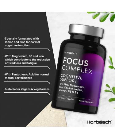 Nootropic Brain Supplements | 180 Vegan Capsules | Cognitive Complex Enhancer for Mental Performance, Focus & Energy - Horbaach - Buy Online on GoSupps.com