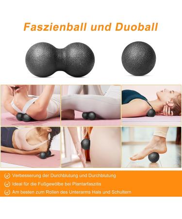 Fascia Roll Set - 3D Textured Massage Roller & Ball for Back Legs & Feet - Enhance Recovery & Flexibility - Buy Online on GoSupps.com