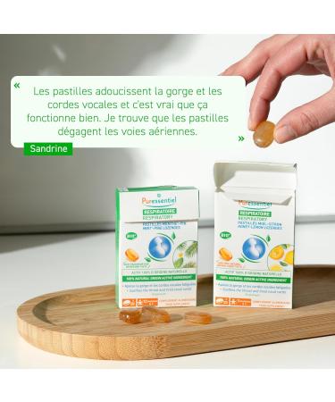 Puressentiel - Respiratoire - Pastilles Menthe Pin - A l'extrait d'Erysimum - Apaise la gorge et cordes vocales fatigu es - 20 pastilles (Lot de 2) Pack of 2 - Buy Online on GoSupps.com