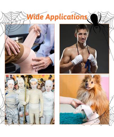 Lothee 10 Rolls Halloween Mummy Bandage Wrap - 50 Yards Self-Adhesive Cosplay Gauze 5 Sizes for Zombie Costumes - Buy Online on GoSupps.com