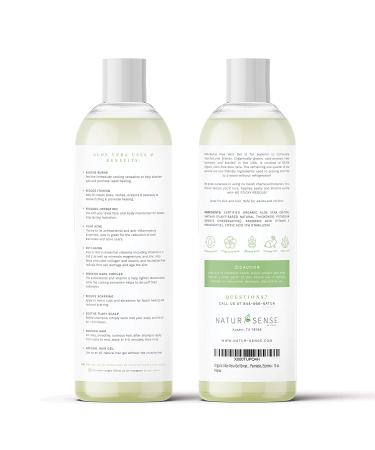 NaturSense Organic Aloe Vera Gel - USDA Certified for Face, Hair, Sunburn, Acne, Razor Bumps, Psoriasis, Eczema, Dry Skin - 12 oz - Buy Online on GoSupps.com