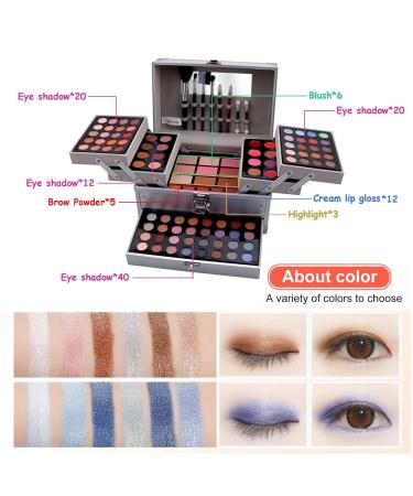 Professional Makeup Set - 118 Colors Makeup Case for Women | Mknzome | Ideal Birthday & Christmas Gift | Eyeshadow & Lip Gloss - Buy Online on GoSupps.com