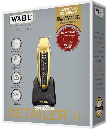 Wahl 5 Star Cordless Detailer in Gold Professional Hair Trimmers Close Trimming Detailing and Outlining Lightweight Cordless Snap On/Off Blades Barbers Supplies - Buy Online on GoSupps.com