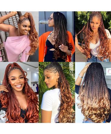 7 Pack Pre Stretched French Curly Braiding Hair 16 Inch for Black Women | Bouncy Loose Wavy Crochet Box Braids in 1B/30/27 - Buy Online on GoSupps.com