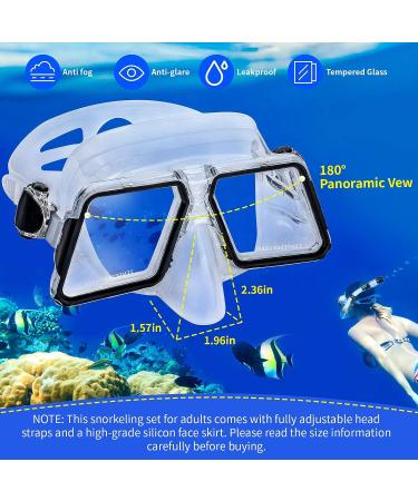 Tarnel Snorkel Adults Set - Anti Leak Panoramic Mask with Tempered Glass, Adjustable Strap & Dry Valve - Ideal for Adults & Youth, Black - Buy Online on GoSupps.com