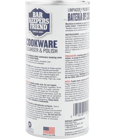 Bar Keeper's Friend Cookware Cleaner & Polish 12 oz - Stain Removal & Shine for Pots, Pans, and More - Buy Online on GoSupps.com