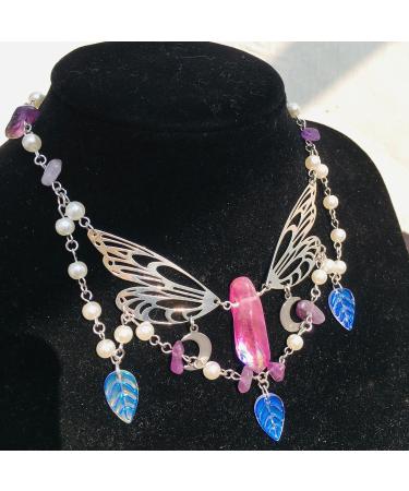 Oralgos Butterfly Choker Necklace - Bohemian Fairycore Jewelry for Women & Girls - Unique Wing Fold Punk Necklaces - Buy Online on GoSupps.com
