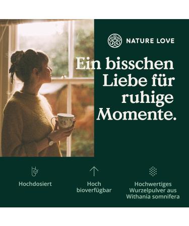 Nature Love Bio Ashwagandha - 240 Capsules | High-Dose 1950mg | Vegan Lab-Tested Quality Sleep Berry from India | Produced in Germany - Buy Online on GoSupps.com