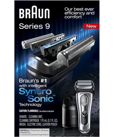 Braun Series 9-9095cc Wet & Dry Electric Foil Shaver for Men - 3 Piece Set with Cleaning Center | Cordless Razor in Silver & Black - Buy Online on GoSupps.com