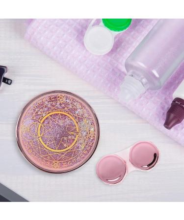 Partykindom Starry Sky Contact Lens Case Set - Cute Travel Storage Box & Tweezers - Pink 7.5x7.5cm - Buy Online on GoSupps.com