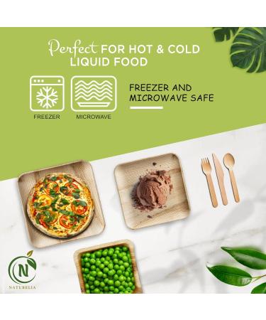 Naturelia Areca Plates Party Pack 120 Pck - Eco-Friendly Dinnerware Set- Includes Plates Bowls & Cutlery Set Each 20 Count| Perfect for Snacks Dinner Soup- Compostable and Microwave-Safe - Buy Online on GoSupps.com