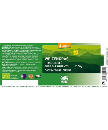 Organic Demeter Wheat Grass Powder 50g - Superfood for Health & Wellness | International Shipping - Buy Online on GoSupps.com