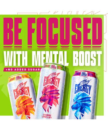 MTN DEW ENERGY Orange Breeze 16oz Cans (12 Pack) | Zero Added Sugar, 5% Juice, Immune Support, Mental Boost | Antioxidants A&C - Buy Online on GoSupps.com