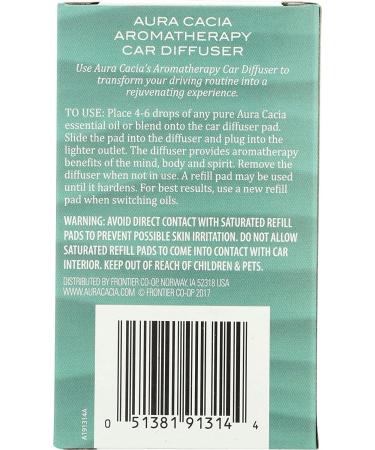Aura Cacia Aromatherapy Car Diffuser - Enhance Your Drive with Essential Oils | International Shipping Available - Buy Online on GoSupps.com
