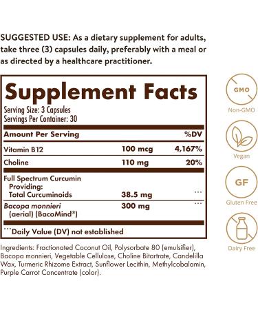 Solgar Full Spectrum Curcumin Brain Works - 90 Licaps for Cognitive Health - Buy Online on GoSupps.com
