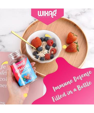 Wixar Naturals 9-in-1 Immune Support Gummies with Elderberry, Vitamin C&D, Zinc, Turmeric & More - 60 Gummies - Buy Online on GoSupps.com