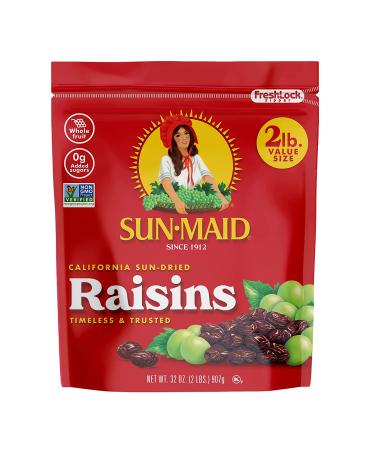 Sun-Maid California Raisins 64oz - 2 Packs of 32oz Resealable Bags - Buy Online on GoSupps.com