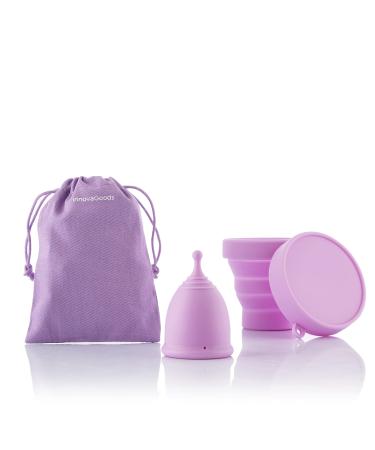 Innovagoods - menstrual cup made of medical silicone hypoallergenic ergonomic 12h protection incl. Sterilizer & cotton pocket pink 1 piece silicone cotton pink (1 Pack)