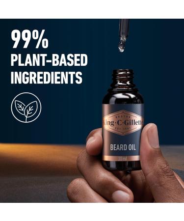 King C. Gillette Beard Oil - 30ml with Argan, Jojoba, Avocado, Macadamia Seed & Almond Oils - Buy Online on GoSupps.com