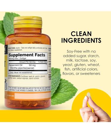 MASON NATURAL Peppermint Oil 50 mg Enteric Coated Supplement 90 Day Supply of Gastrointestinal Support for Normally Functioning Bowel Softgel Pills - Buy Online on GoSupps.com
