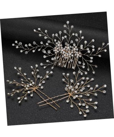 MAGICLULU 4 Sets Bridal Headwear Bride Hair Comb Rhinestone Hair Clip Hair Teasing Comb Pearl Hair Clip Crystal Hair Comb Bridal Hair Clip Rhinestone Headpiece Zinc Alloy Wedding Women's - Buy Online on GoSupps.com