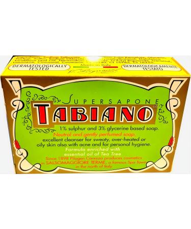 Sulfur and Glycerin Soap Pack of 2 Supersapone Tabiano Soaps - Buy Online on GoSupps.com