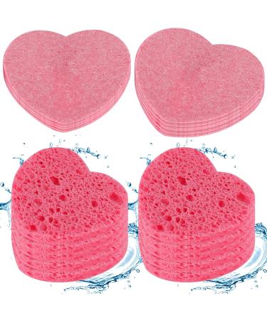 WLLHYF 20 Pieces Compressed Facial Sponges Natural Cellulose Facial Cleaning Sponges Professional Cosmetic Spa Sponges for Face Cleansing Makeup Removal Pore Exfoliating (Heart-pink) - Buy Online on GoSupps.com