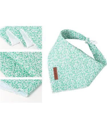 Shop Unique Style Paws Summer Dog Triangle Neck Scarf - Green Floral Design for Small Medium & Large Dogs & Cats | High-Quality Durable Fabric - Buy Online on GoSupps.com