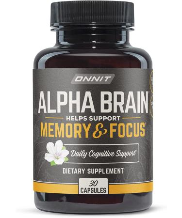 Onnit Alpha Brain Nootropic Supplement - 30 Count Capsules for Men & Women - Caffeine-Free Focus and Memory Support - Brain Booster with Cat's Claw, Bacopa, Oat Straw - Buy Online on GoSupps.com