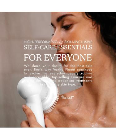 Vanity Planet Raedia 2.0 Facial Cleansing Brush with 4 Interchangeable Heads - White Silicone Exfoliator for Glowing & Acne Prone Skin - Water-Resistant Body Brush - Buy Online on GoSupps.com