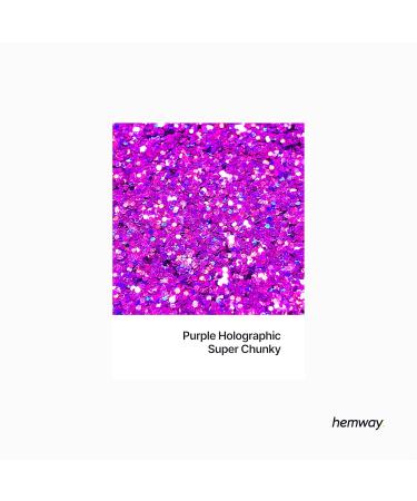Hemway Premium Ultra Sparkle Purple Holographic Glitter - Multi-Purpose Super Chunky Metallic Flake for Arts Crafts Nails & Cosmetics - 100g (3.5oz) - Buy Online on GoSupps.com