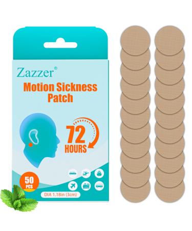 Motion Sickness Patches 50 Sheets  Sea Sickness Patches for Cruise -Dizziness Vertigo & Nausea Relief for Cruise Ships Airplanes Cars Non Drowsy Travel Essentials Cruise Essentials
