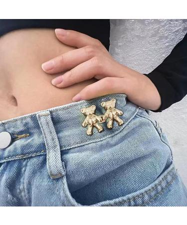 Jean Button Pins - No-Sew Button Extenders for Loose Jeans - Set of 2 (Gold) - Buy Online on GoSupps.com