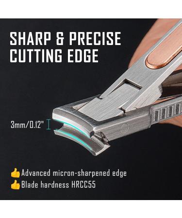 KeyUnity Titanium Foldable Nail Clipper with File German 4116 Stainless Steel Curved Trimmer for Fingernails - Suitable for Travel & Home Use - Buy Online on GoSupps.com