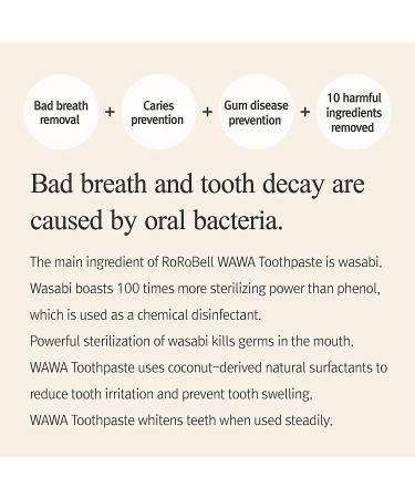ROROBELL Wawa Toothpaste for Bad Breath & Sensitive Teeth | Peppermint Wasabi Formula | 3.53 fl.oz (Pack of 5) - Buy Online on GoSupps.com
