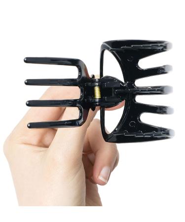 Parcelona French Curvy Oval Paw Black Cellulose Acetate Hair Claw Clip for Women and Girls - Black - Buy Online on GoSupps.com