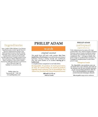 Phillip Adam Coconut Body Wash - Sulfate and Gluten Free - All Natural Ingredients - 13.5 oz - Buy Online on GoSupps.com