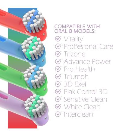 8-Pack Kids Colorful Replacement Toothbrush Heads for Oral B Braun Electric Toothbrush | Soft Bristles, Small Heads | Compatible with Oralb Pro 1000, Triumph, Clean io, Cross+ | Dental Care Accessories - Buy Online on GoSupps.com