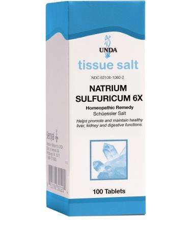 UNDA Natrium Sulfuricum 6X (Salt) -| Homeopthic Remedy Supports Temporary Relief of Mild Indigestion Symptoms | 100 Tablets
