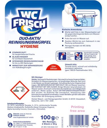 WC FRISCH Duo-Active Cleaning Cubes - 2 Pack for Hygienic Freshness & Limescale Protection | International Shipping Available - Buy Online on GoSupps.com
