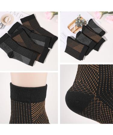 OpoPark Orthopedic Compression Socks for Men & Women - 4 Pairs L-XL Ankle Support for Arthritis & Plantar Fasciitis - Buy Online on GoSupps.com