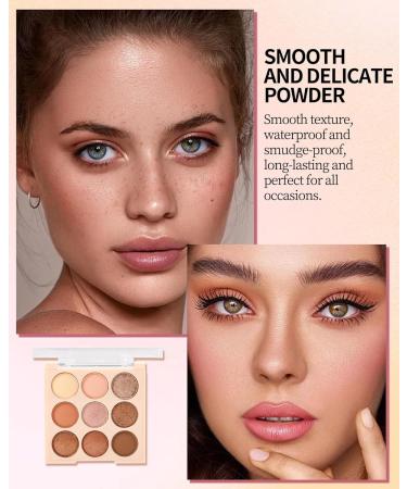  Lestpola 9 Colours Eyeshadow Palette Pink Matte Glitter Cream Fine Powder Long-Lasting Eyeshadow Waterproof Highly Pigmented Makeup for Women's Eyes-02 - Buy Online on GoSupps.com