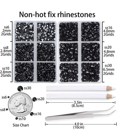 Bulk 6000 Black Non Hotfix Rhinestones Set with Tools for Nail Art & DIY Crafts - Buy Online on GoSupps.com