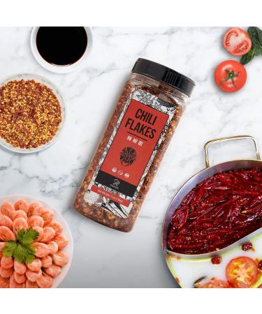 Soeos 7oz Sichuan Chili Flakes - Non-GMO, All Natural, Medium Hot Crushed Red Pepper Flakes | Premium Dried Szechuan Red Chili Pepper Bulk - Buy Online on GoSupps.com