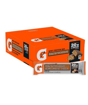 Gatorade Whey Protein Bars - Peanut Butter Chocolate 12 Bars 960 g 12 Count (Pack of 1) Peanut Butter Chocolate