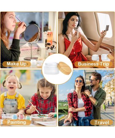 Buy Piwosgol 8-Piece Glass Jars Set - 30ml & 50ml Empty Cans for Cosmetics Creams & Lip Balms - Wooden Lid Clear Matted Pots - International Shipping Available - Buy Online on GoSupps.com