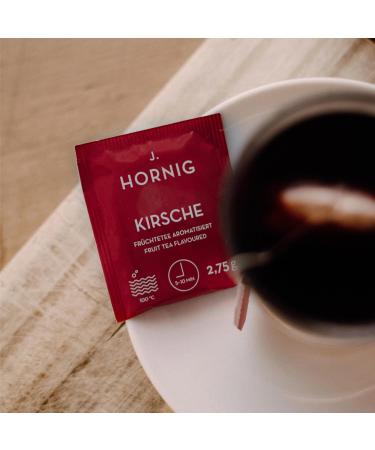 Buy J. Hornig Cherry Fruit Tea - Fruity-Sweet Flavor 100 Teabags (4x25 Bags) - International Shipping - Buy Online on GoSupps.com